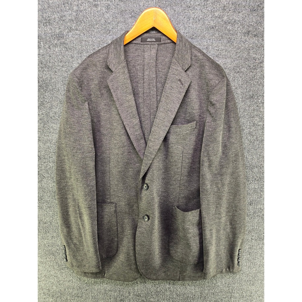 Nordstrom Mens Shop Trim Fit Knit Blazer Gray Heather Sport Coat Large